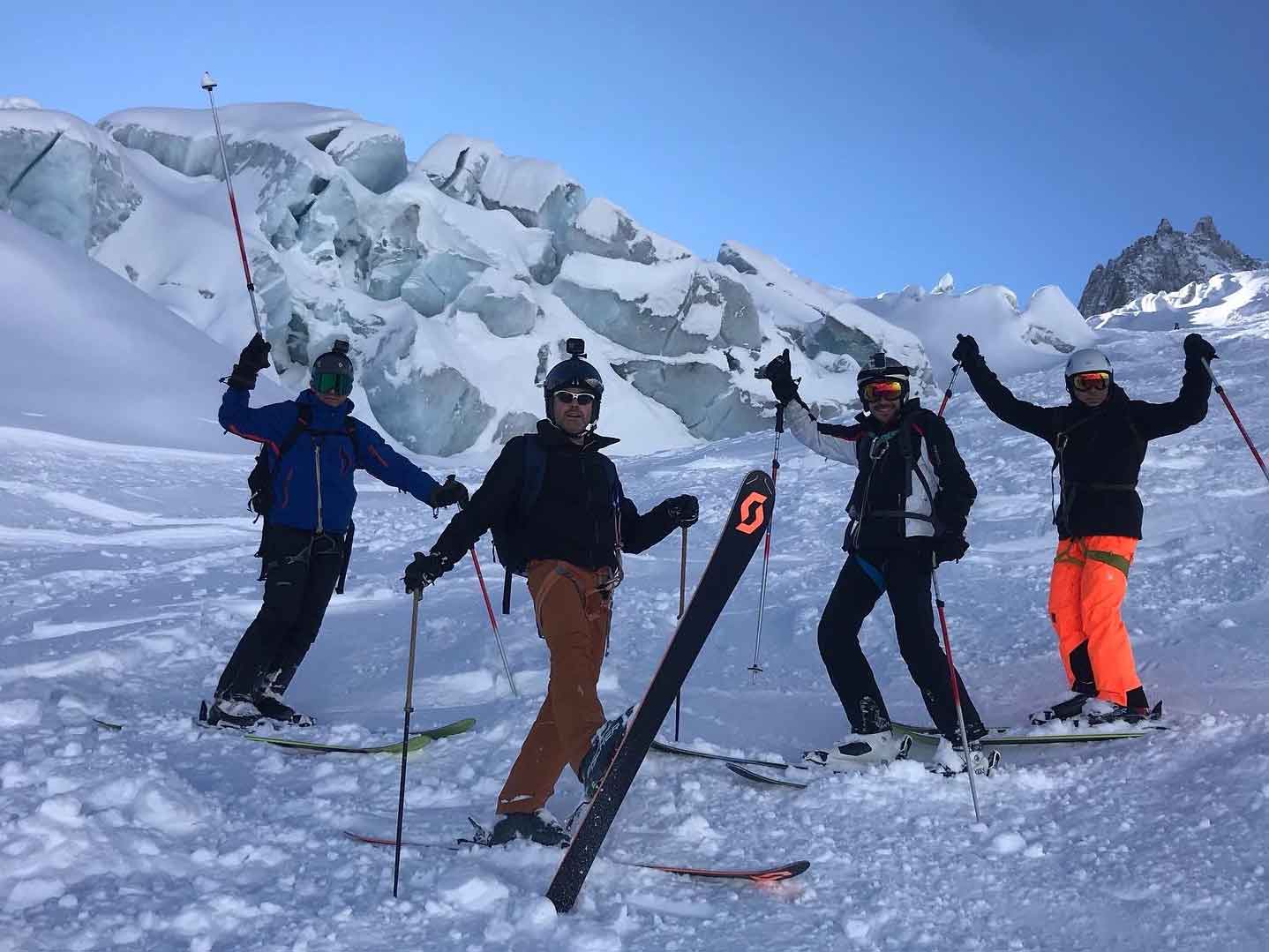 Descenso en esquís de la Vallee Blanche